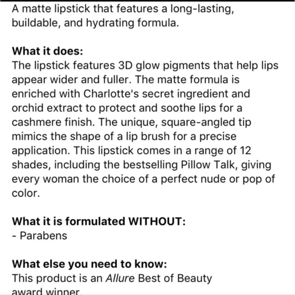 NIB Charlotte Tilbury Matte Revolution Luminous Pillow Talk